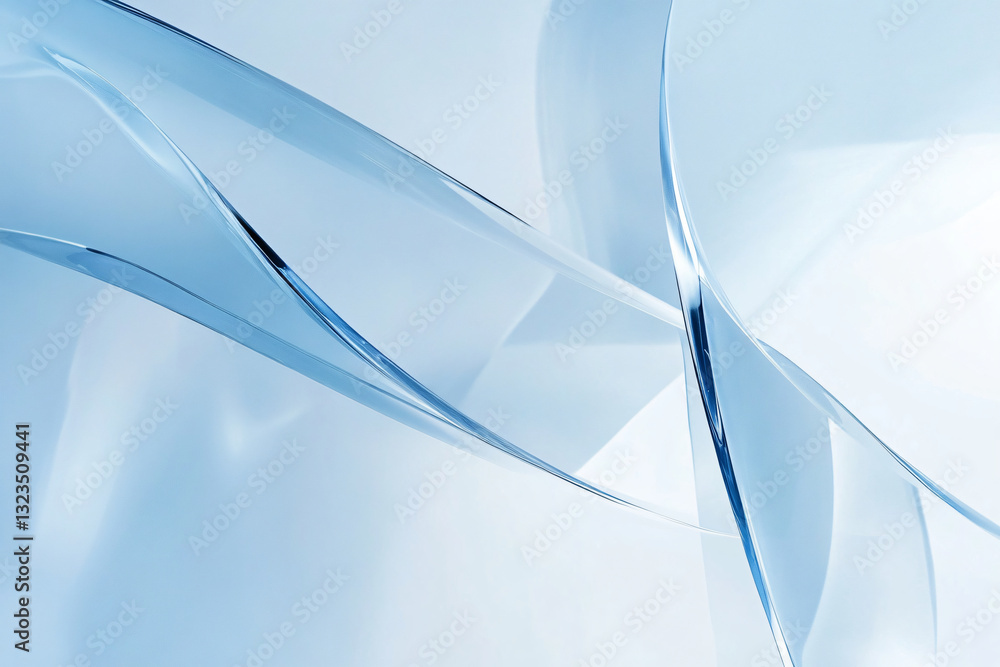 Aufkleber Soft blue abstract background with glass-like reflections and smooth textures creating a calm and serene atmosphere