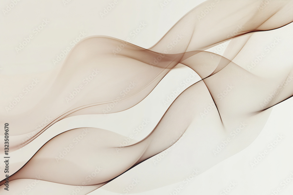 Aufkleber dynamic abstract composition featuring a white and brown wave against a high-quality background of n