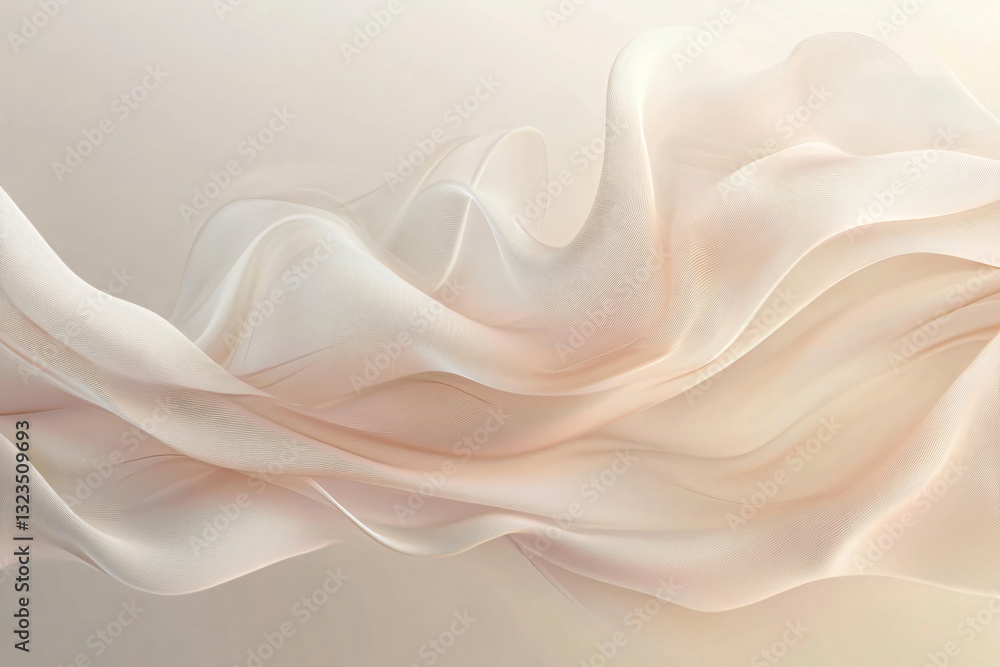 Poster elegant image of white fabric flowing gracefully in an abstract composition highlighting high-qualit