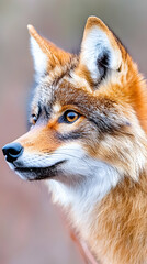 Naklejka premium Close-up profile of a coyote