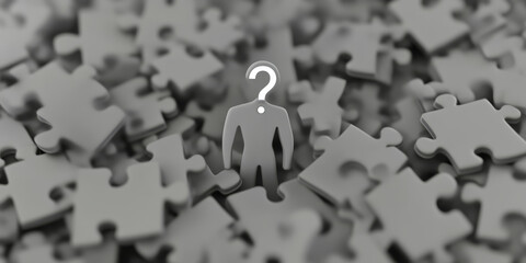 Mystery Puzzle Piece with a Question Mark