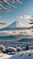 snow covered mountains