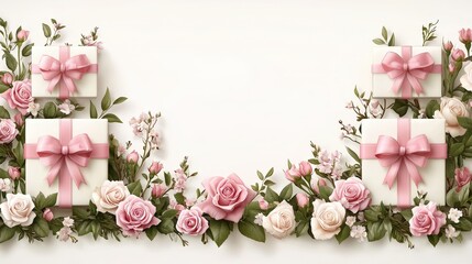 A charming pink and white floral frame perfect for displaying beautiful memories and moments