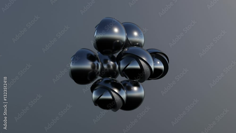 Poster abstract 3d seamless background animation with stylish geometric shapes in calm motion for minimalis