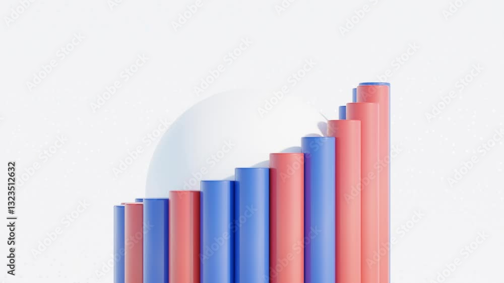 Poster abstract 3d continuous animation with geometric composition in endless loop for use in marketing vis