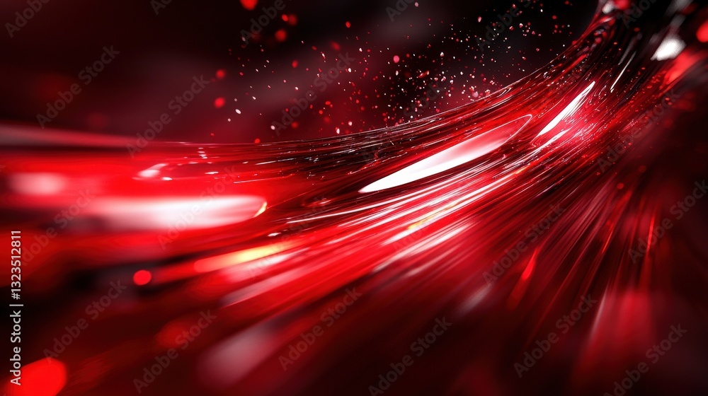 Poster bold red and black background featuring a seamless blend of colors creating a striking visual contra