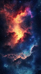 Obraz premium Stunning nebula and stars in vast universe displaying cosmic beauty and astronomical wonder
