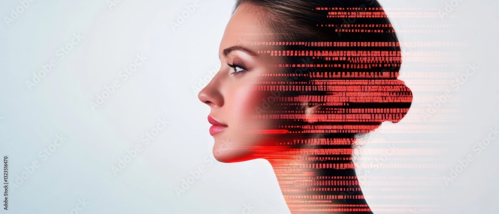 Leinwandbilder neurotech horizon ai-powered human-machine convergence in cybernetic design - innovative digital tra