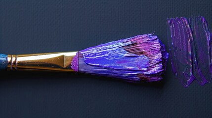 Purple Paintbrush: A paintbrush featuring a bold purple handle, perfect for adding personal flair and creativity to any artistic project.
