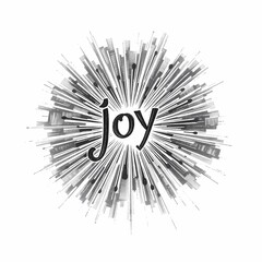 Obraz premium Radiant Joy Burst: An artistic depiction of the word 