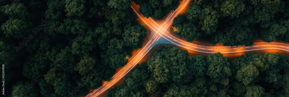 Poster luminous infrastructure ai-powered smart highway design visualizing sustainable urban mobility throu