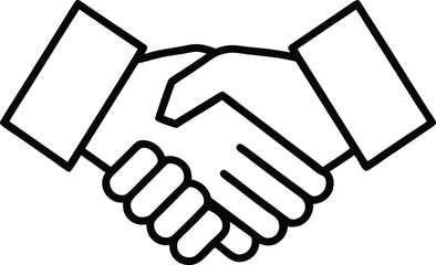 handshake icon line art vector illustration,handshake out line icon
