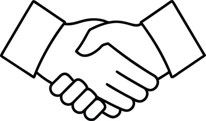 handshake icon line art vector illustration,handshake out line icon