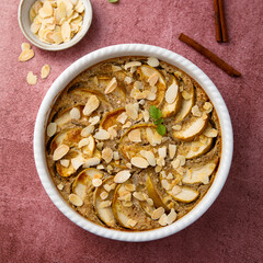 Apple tart with almond flakes