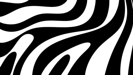 Minimalist abstract wavy black and white pattern, ideal for backgrounds, wallpapers, and design projects.
