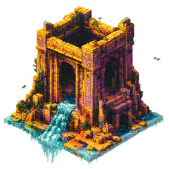 Isometric Pixel Art Building – Futuristic Game Asset for 2D Environments