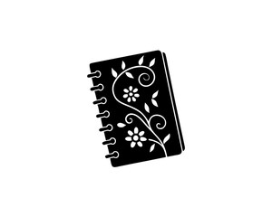 creative details floral embossed notebook icon vector illustration 