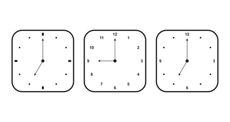 Clock icon set. Time icon vector. watch icon symbol