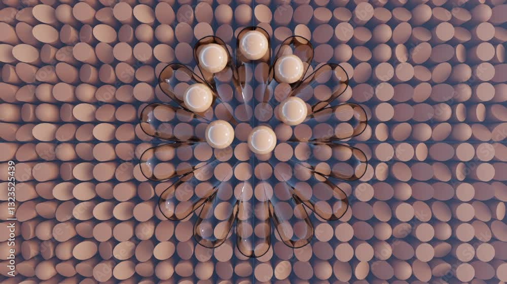 Poster abstract 3d animation loop featuring minimalistic geometric transitions in elegant rhythm for design