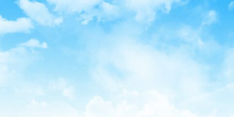 Beautiful view of blue sky.  Background with clouds on blue sky. Vector background. 