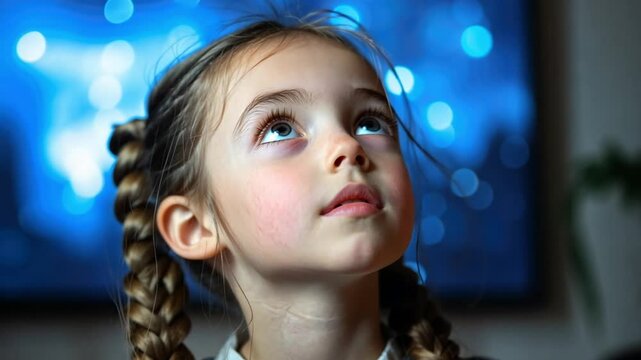 Little Girl Wondering at the Screen