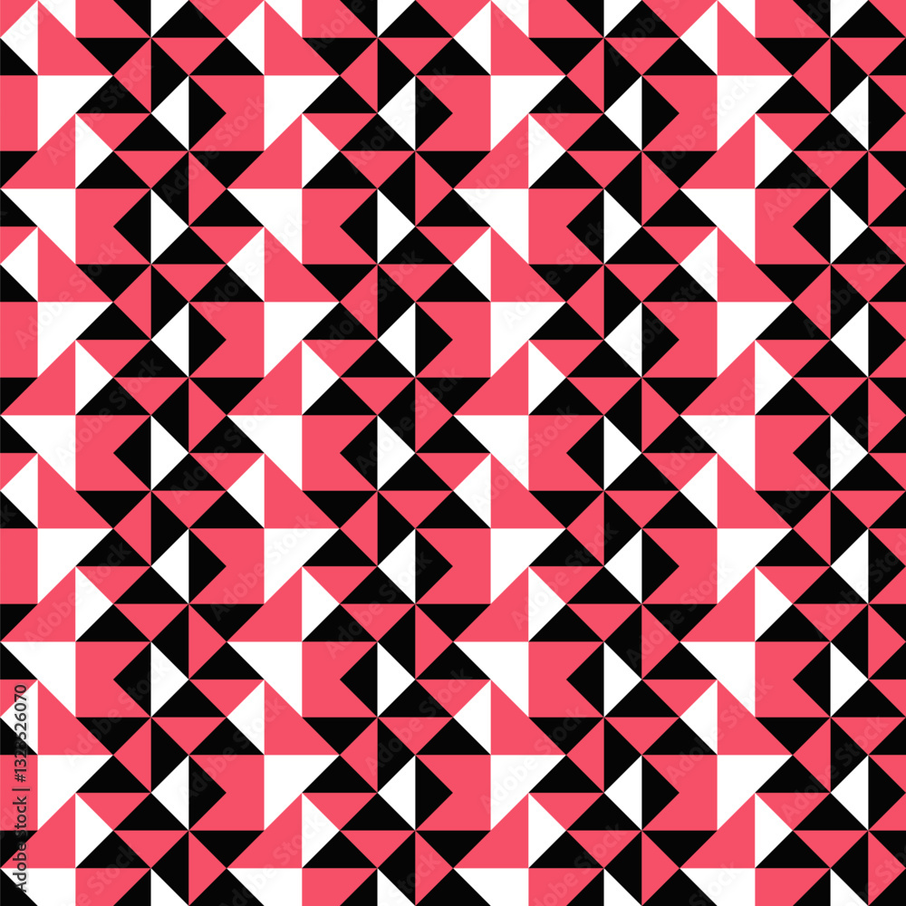 Poster random threetone mosaic pattern background - seamless repeating abstract vector graphic design