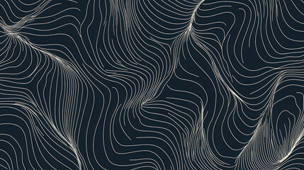 Obraz premium Abstract dark background with flowing white lines.