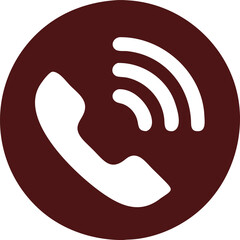 minimalistic phone call icon in a circular shape