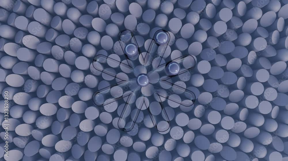 Poster abstract 3d endless motion loop with soft geometric animation for background visuals in advertising,