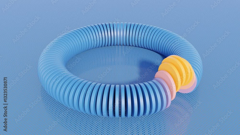 Poster abstract 3d animation loop with smooth geometric transitions and minimal design aesthetics perfect f