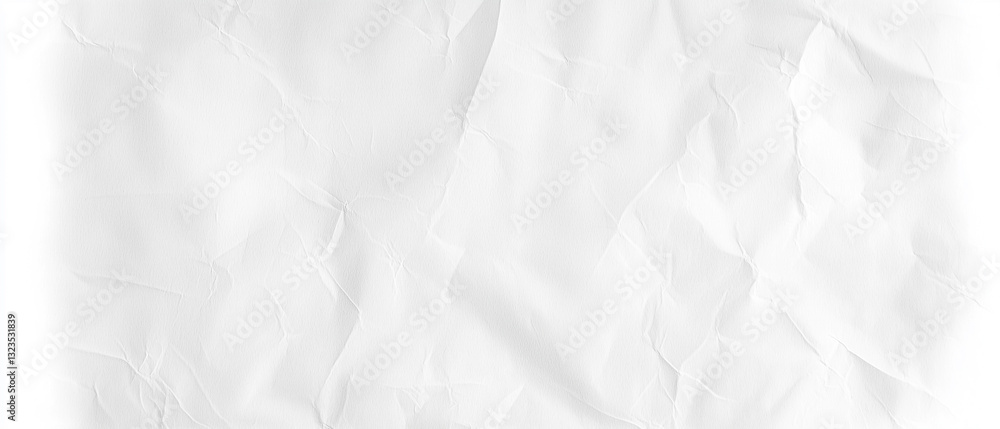 Aufkleber crumpled white paper texture with subtle shadows and creases, ideal for backgrounds or design elemen