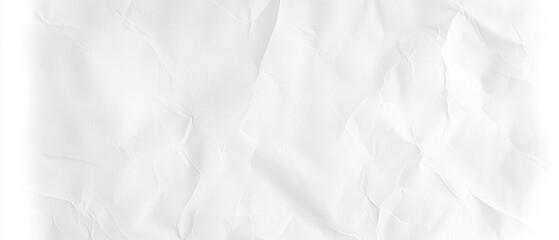 Fototapeta premium Crumpled white paper texture with subtle shadows and creases, ideal for backgrounds or design elements