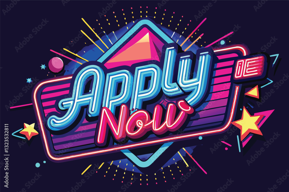 Leinwandbilder bright and colorful vector illustration encouraging immediate action with the phrase 'apply now' pro