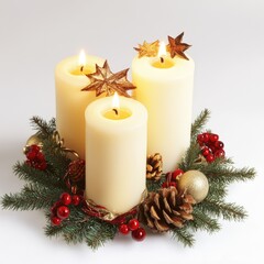 Scented Candles  Festive Christmas Centerpiece