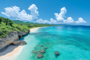 Obraz premium Breathtaking tropical beach with clear turquoise water