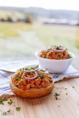 Vegenes Mett  aus Reiswaffeln / Vegetarisch 