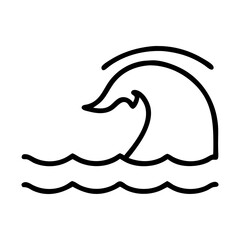 Obraz premium Tsunami or high wave icon illustration in minimalistic design representing natural phenomenon