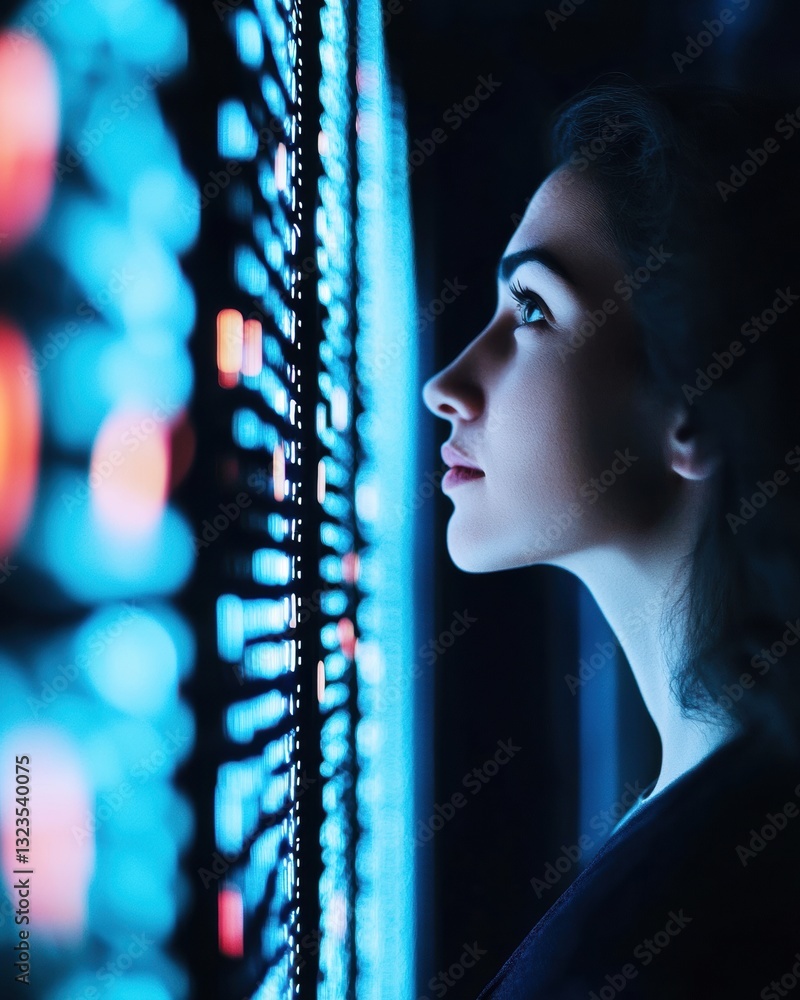 Aufkleber Quantum Insight Futuristic Tech Visualization with Immersive Data Interface - Next-Gen Professional Analytics and Innovative Digital Exploration