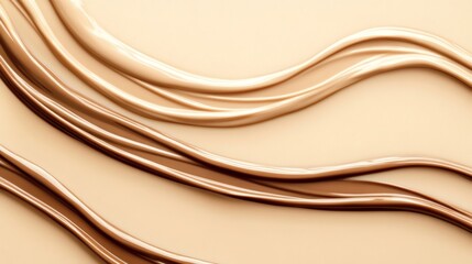Obraz premium Smooth, flowing lines of foundation create an elegant abstract design on a light background
