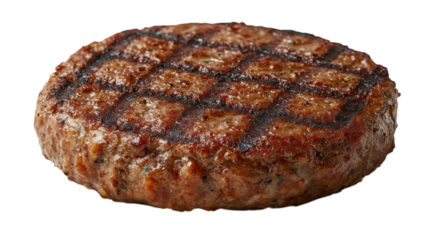 Grilled burger patty sizzling on the barbecue during a summer cookout celebration