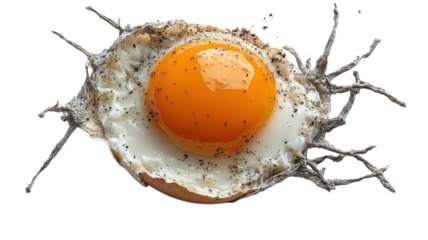 Creative egg design showcases vibrant yolk with intriguing textures and details