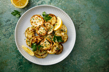 Courgette baked with cheese