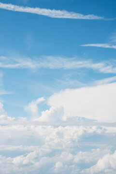 White clouds in blue sky