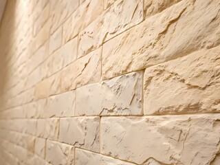 Textured Sandstone Brick Wall in Perspective