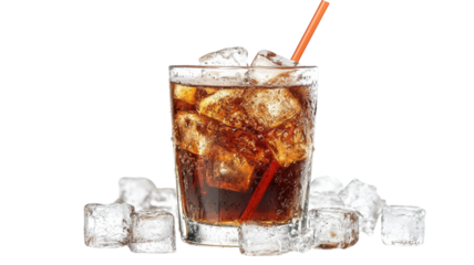 Refreshing drink served cold with ice and a vibrant straw for summer enjoyment