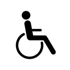 Disabled handicapped wheelchair icon, Accessibility parking or access sign, Vector illustration