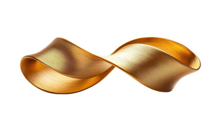 Elegant golden ribbon twisting gracefully in a timeless dance of light and form