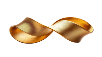 Elegant golden ribbon twisting gracefully in a timeless dance of light and form