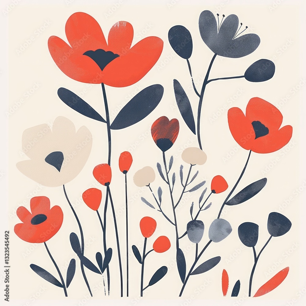 Poster the simplistic linework and color scheme evoke a scandinavian or modern minimalist vibe, perfect for