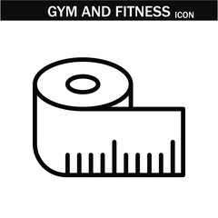 Gym and fitness icon .  Outline Symbol Collection. Vector illustration. Editable stroke. EPS 10.